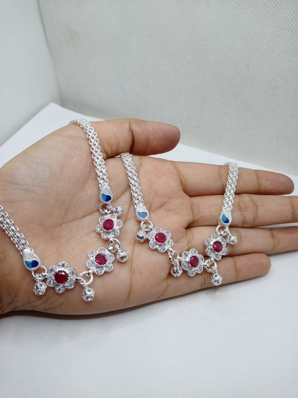 Pure silver 75% bridal payal p = 65